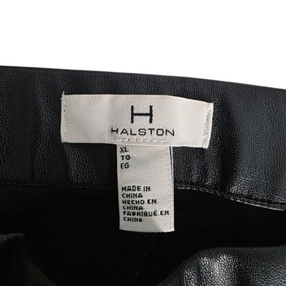 H by Halston Vegan Leather Black Cropped Ankle Pants XL - Picture 10 of 16